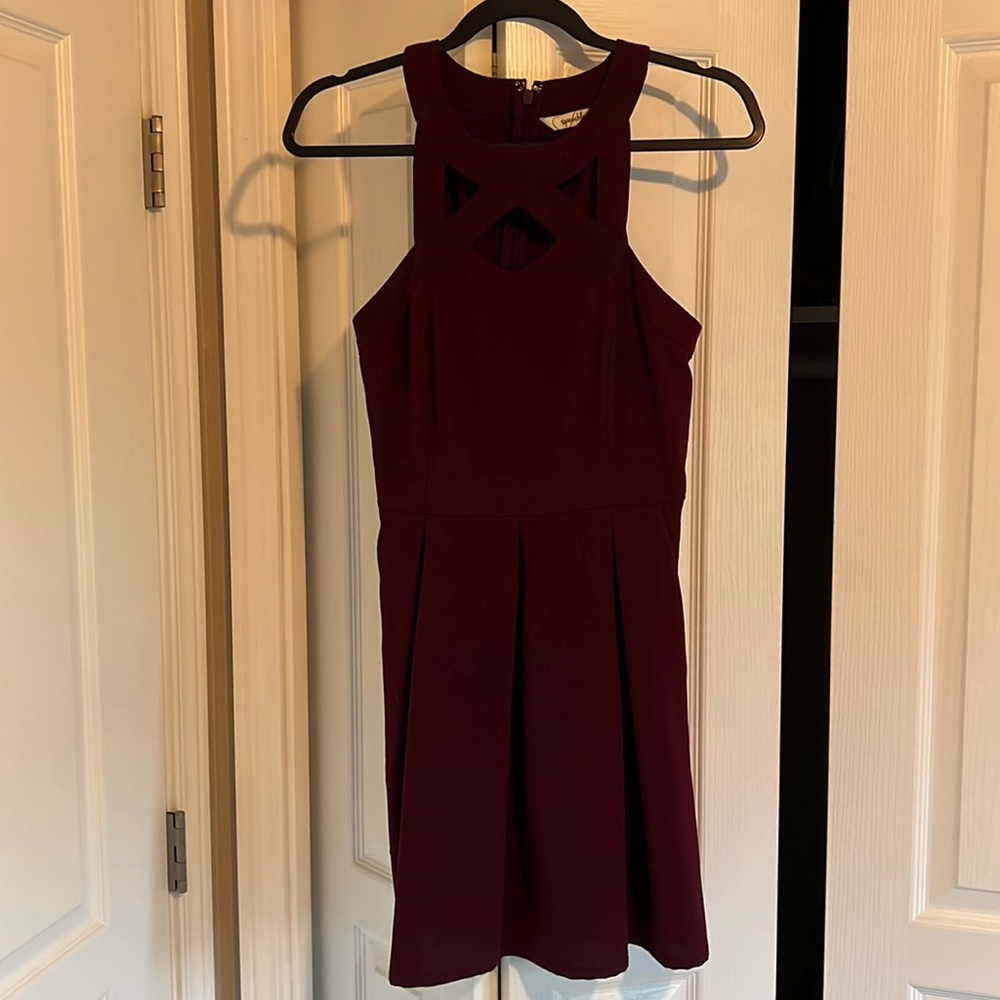 Mini Dress Burgundy, Junior Size Large, NWOT